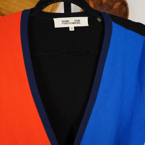 Diane von Furstenberg V Neck Wrap Francine Dress Multicolor Womens Size Medium - Picture 6 of 9